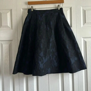 H&M Navy and Black Midi Skirt size 8